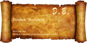 Dodek Botond névjegykártya